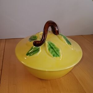 Vtg. MCM Belmar California Ceramic Center Lazy Susan Serving Bowl w/Lid